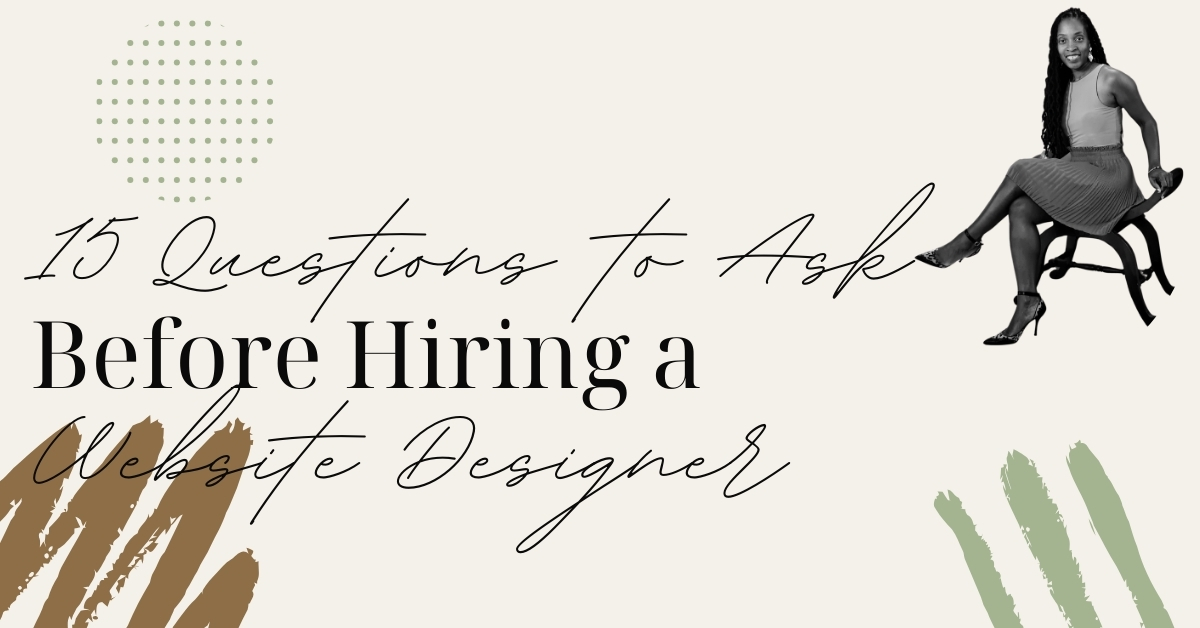 Slide recommending 15 Questions to Ask Before Hiring a Website Designer
