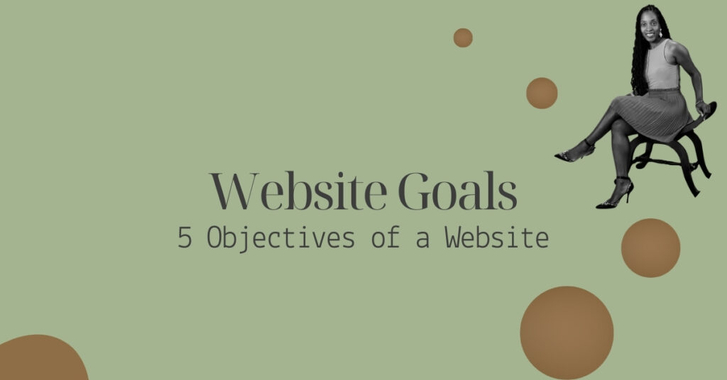 Slide showing the title of the article: Website Goals | 5 Objectives of a Website