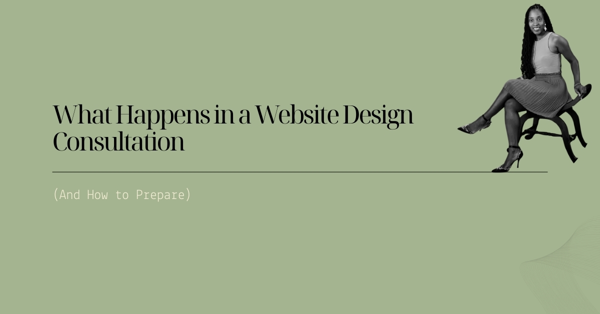 Slide recommending What Happens in a Website Design Consultation (And How to Prepare)