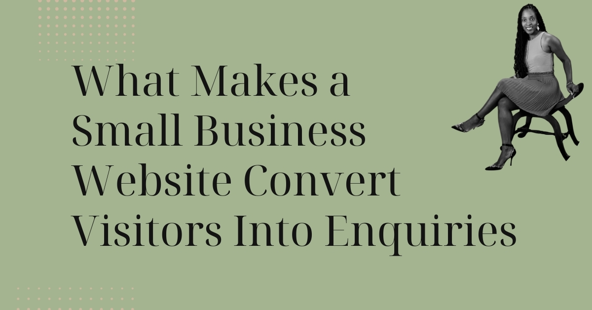 Slide recommending What Makes a Small Business Website Convert Visitors Into Enquiries